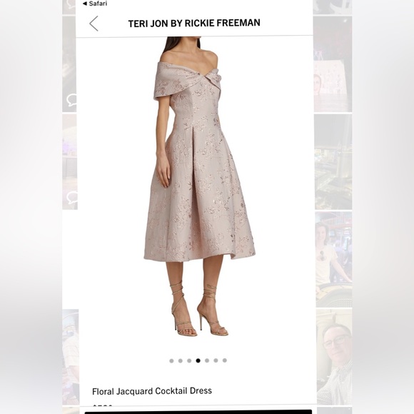 Rickie Freeman for Teri Jon Dresses & Skirts - Teri Jon by Rickie Freeman off-the-shoulder blush pink formal dress size 10